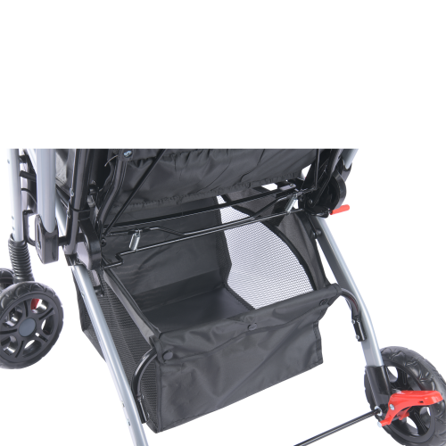 Baneen Baby Stroller Pram with Lift Up Foot Rest and Reversible handle - Grey Black