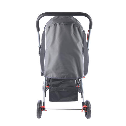 Baneen Baby Stroller Pram with Lift Up Foot Rest and Reversible handle - Grey Black
