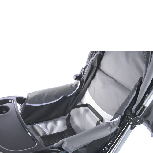 Baneen Baby Stroller Pram with Lift Up Foot Rest and Reversible handle - Grey Black