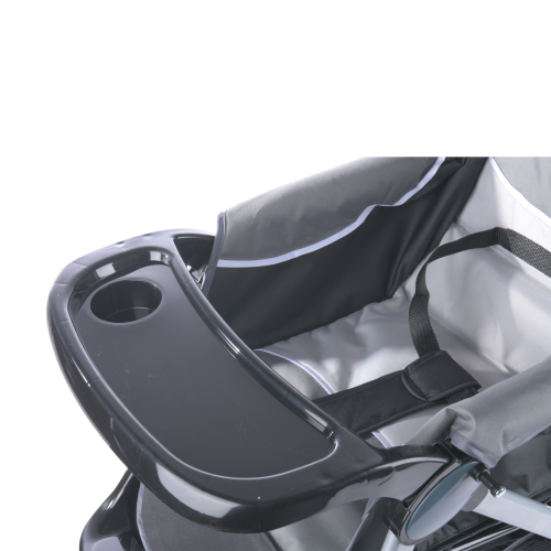 Baneen Baby Stroller Pram with Lift Up Foot Rest and Reversible handle - Grey Black