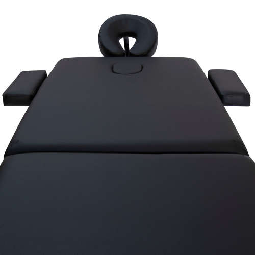 Hazlo Premium Portable Massage Table Bed 2 section (Aluminium) - Black