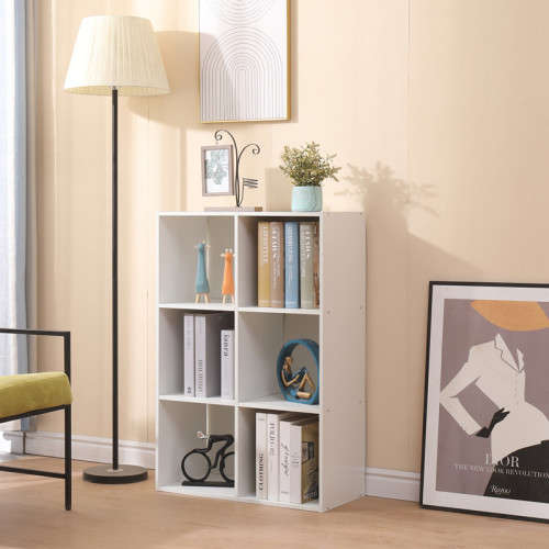 Hazlo 6 Tier 6 Shelves Cube Bookshelf Bookcase White (Second hand)