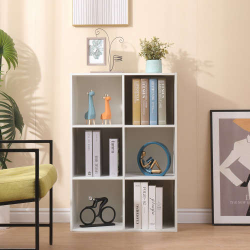 Hazlo 6 Tier 6 Shelves Cube Bookshelf Bookcase White (Second hand)