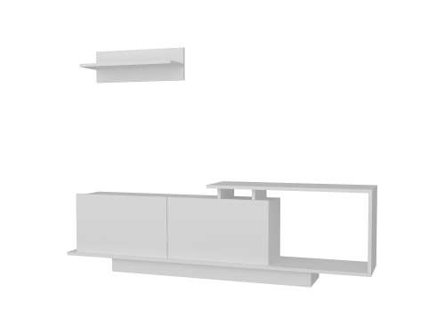 Hazlo Asos Tv Unit Plasma Stand Display Shelves Bookcase White and walnut secondhand