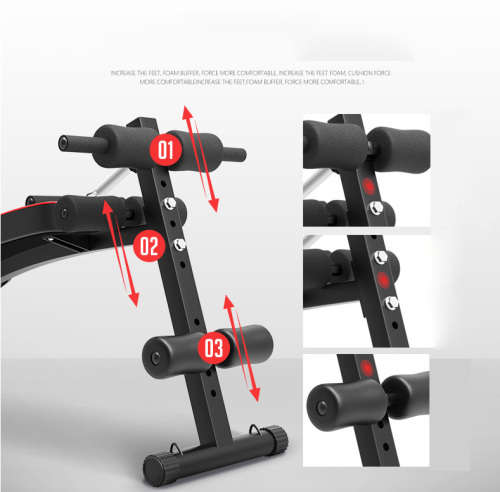 Zoolpro Multi-Function Adjustable Ab Bench w/ Resistance Bands - Black
