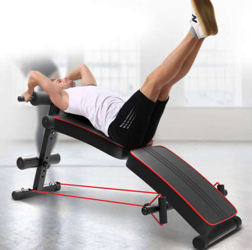 Zoolpro Multi-Function Adjustable Ab Bench w/ Resistance Bands - Black