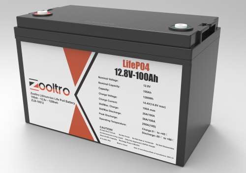 Zooltro Deep Cycle Lithium-Ion Life Po4 Battery - 12v 100ah