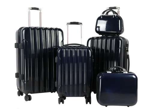 Garmanna 5 Piece ABS+PC Hard Luggage Bag Set with Trolley - Black SECOND Hnd