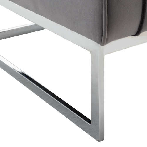 Hazlo Accent Modern Arm Chair Sofa Living Room Velvet Grey Silver Legs