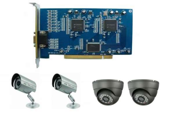 8 Channel DVR card (PCI), 2 x HD 540TVL 50m Infrared Sony Outdoor, 2 x 30m 420TVL Sony CCD Dome