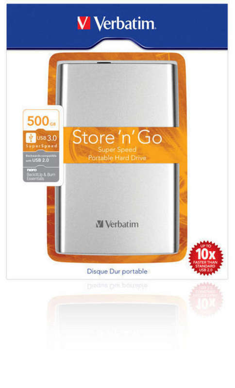 500GB portable hard drive 2.5" from verbatim - silver New. R200 off on this unit