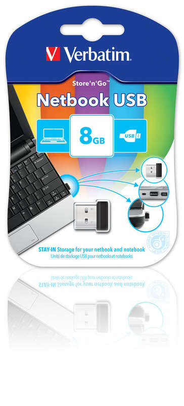 USB flash 8GB Netbook USB - verbatim stay in storage for notebook or netbook - 1st in country