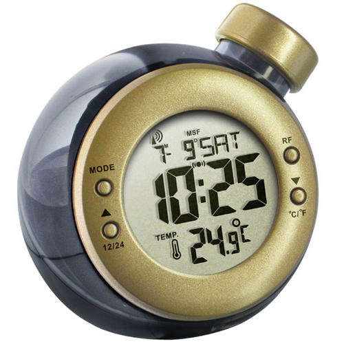 Water Powered RCC Clock with Temperature - Gold (Yuppie Gadgets)