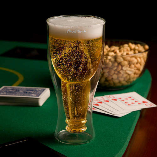 Bottoms Up Beer Glass (Set of 2 Glasses) (Yuppie Gadgets)