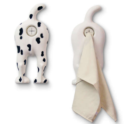 Dog-End dog's bum towel holder - Spotty - Mothers Day