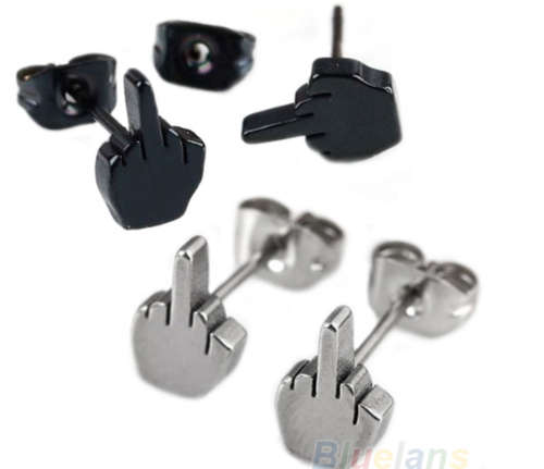 Punk - Stainless Steel Mens Stud Earring (4 For 1 Bid)