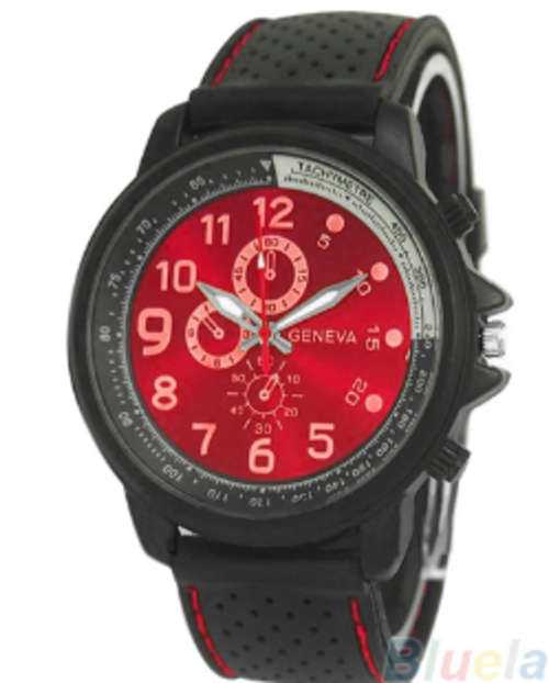 Classic Geneva Red Dial Wrist Watch