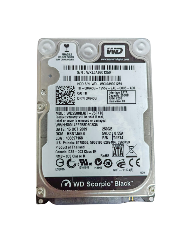 Western Digital Scorpio Black 250GB 2.5` HDD