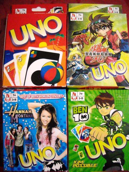 UNO CARDS CHOOSE ANY1 YOU LIKE  BAKUGAN,HANNAH,BEN10 OR THE ORIGINAL