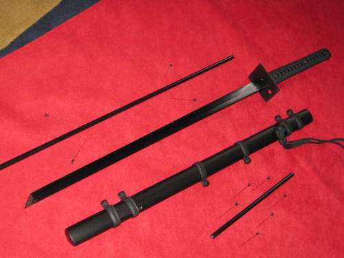 NINJA STEALTH SWORD....BUILT IN BLOW DART GUN------FULL TANG BATTLE READY