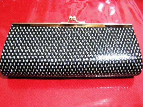 STUNNING BLACK AND SILVER SHIMMER  CLUTCH BAG
