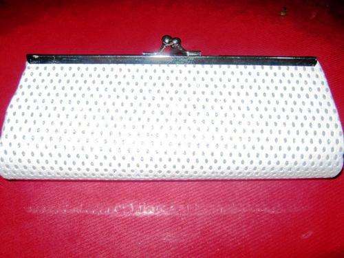 STUNNING WHITE AND SILVER SHIMMER  CLUTCH BAG