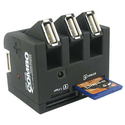 COMBO CARD READER     ALL IN 1 CARD READER AND 3 PORT USB HUB