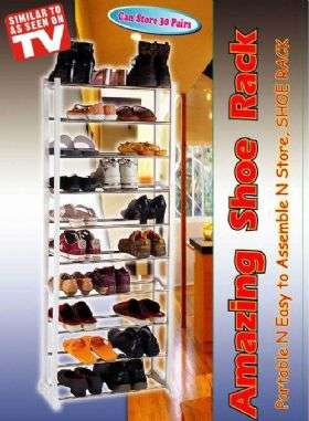 THE AMAZING SHOE RACK    STORES UP TO 30 PAIRS