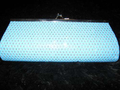 STUNNING BABY BLUE  AND SILVER SHIMMER  CLUTCH BAG
