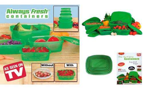 STAY FRESH GREEN CONTAINERS     10pc VALUE SET