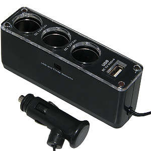 IN - CAR          WIRED   TRIPPLE SOCKET & USB