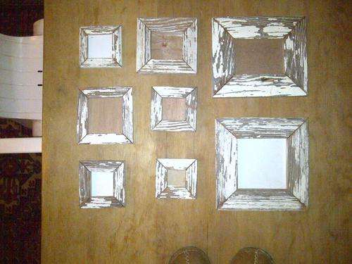 Set of 8 Vintage Shabby chic white frames