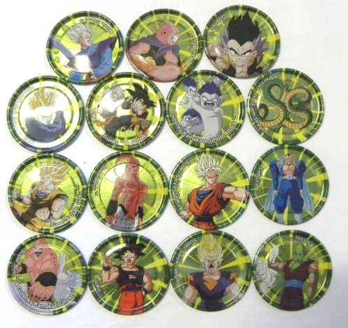 Complete Set of 15 Click Tazos from Dragonball Z