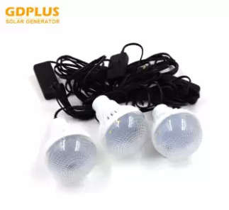GD LIGHT 8017 SOLAR LIGHTING SYSTEM / 3 ADDITIONAL BULBS / MULTIPLE CELLPHONE CHARGE / LED BOX
