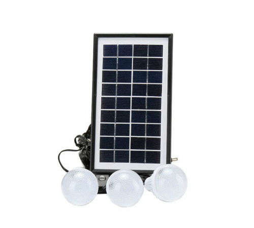 GD LIGHT 8017 SOLAR LIGHTING SYSTEM / 3 ADDITIONAL BULBS / MULTIPLE CELLPHONE CHARGE / LED BOX