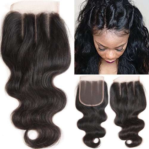 10 INCH BODYWAVE 4x4 FRONTAL CLOSURE / GRADE 10A / THREE PART
