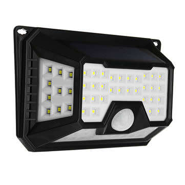66 LED SOLAR WALL LIGHT  / 1200mAH BATTERY / 3 SETTINGS / 5000k / MOTION DETECTION / USB CHARGING