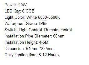 90W SOLAR STREET LAMP / LED SOLAR LIGHT / MOTION SENSOR / IP65 WATERPROOF / REMOTE
