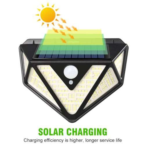 166 LED SOLAR WALL LAMP, MOTION SENSOR, 3 MODES