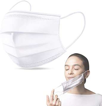 WHITE) DISPOSABLE FACE MASKS