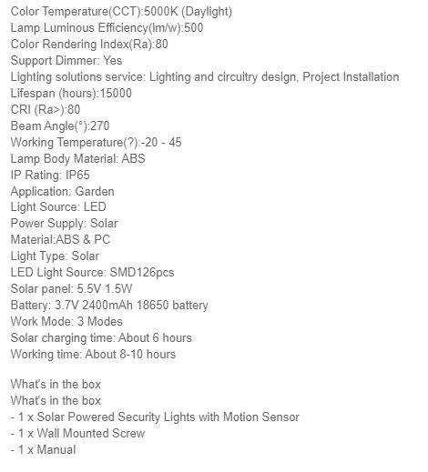 SOLAR FLOOD LIGHTS / REMOTE CONTROL / 3 SETTINGS / WEATHERPROOF