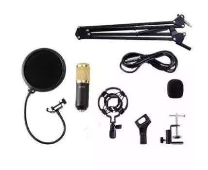 Condenser Microphone - Mic Kit for Studio Recording and Podcast - Includes a sound card