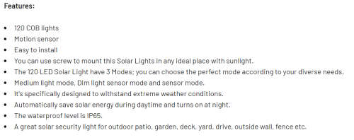 120 COB SPLIT SOLAR WALL LIGHT