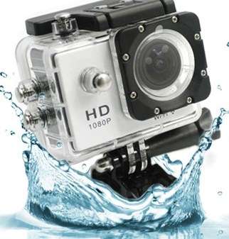 FULL HD ACTION SPORTS CAM / 1080P / 30 M WATERPROOF / SILVER / MOUNTING BRACKETS / 900 mAh BATTERY