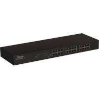 Mecer 24 Port 10/100TX Ethernet Switch Hub W/Rackmount Kit - Black