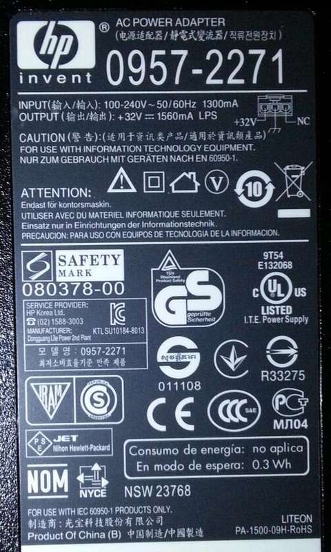 HP AC Adapter Specs