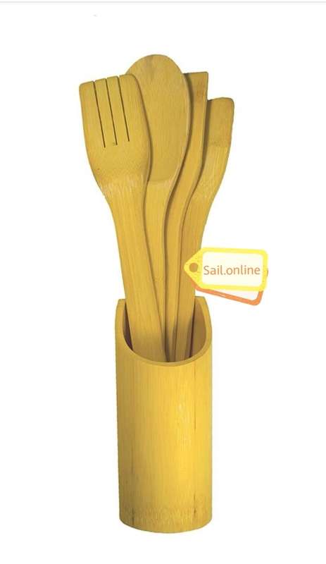 Bamboo Wooden Spoon set with holder