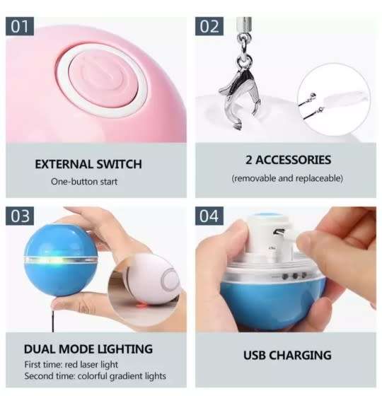 Cat Ball Interactive Toy ( Blue )