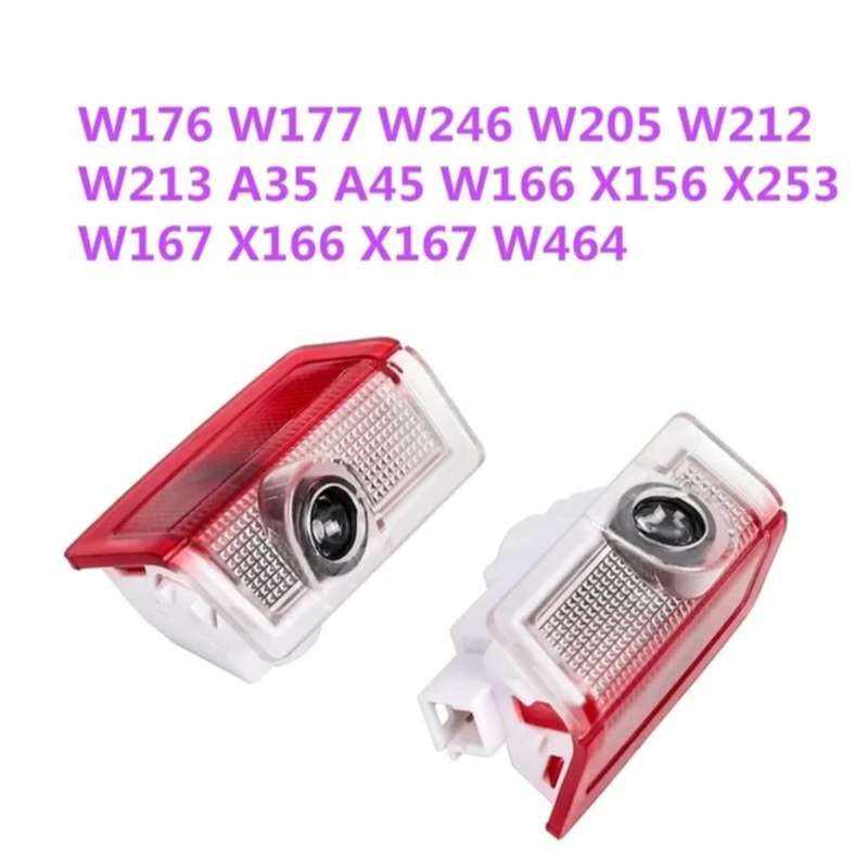 2 Pcs led car door logo light welcome light shadow light for Merc W205