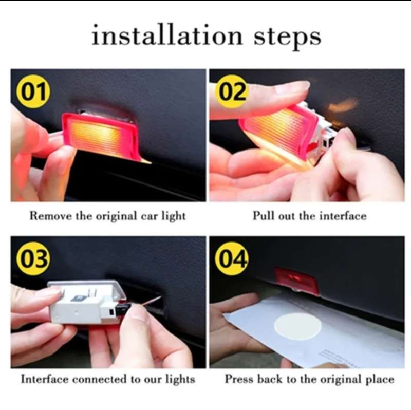 2 Pcs led car door logo light welcome light shadow light for Merc W205
